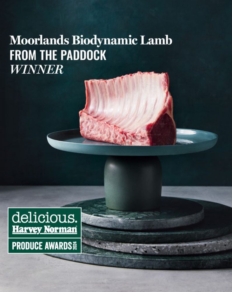 Produce from Moorlands Biodynamic Lamb—the winners of the 2024 Produce Awards Paddock category.