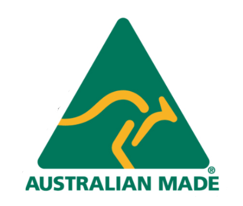 The official Australian Made Triangle Logo with image of Kangaroo in the centre.