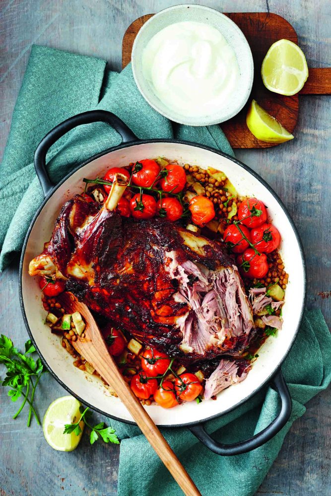 Balsamic Lamb with Tomato and Lentils Recipe
