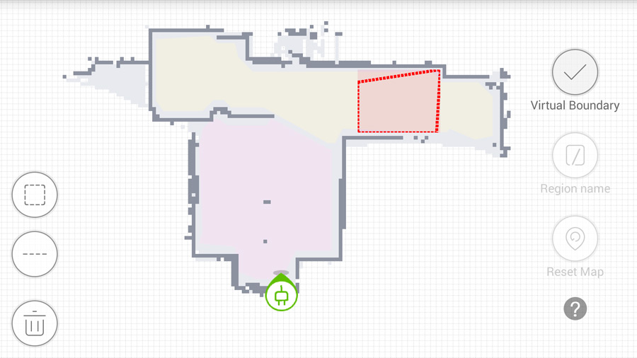 Virtual Boundary marked in red