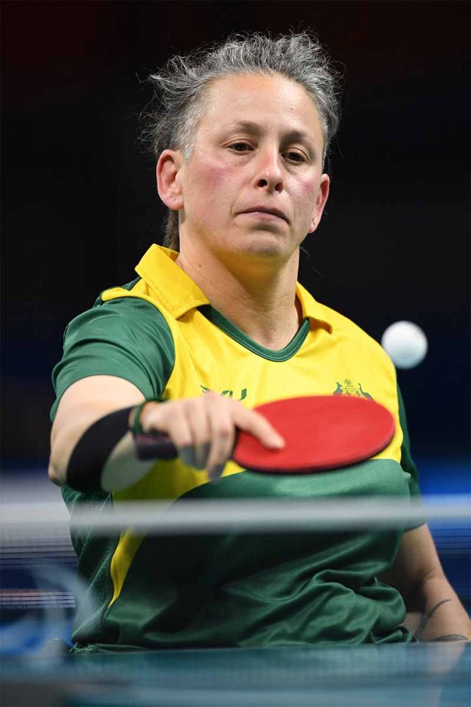 Danni Di Toro competing for Australia in Para Table Tennis.