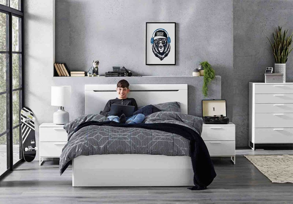 The 'Denmark' 2-Drawer Queen Bed for teens..
