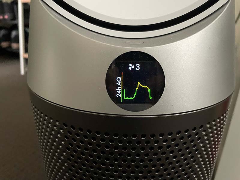 The Dyson Cool Autoreact LED Screen.