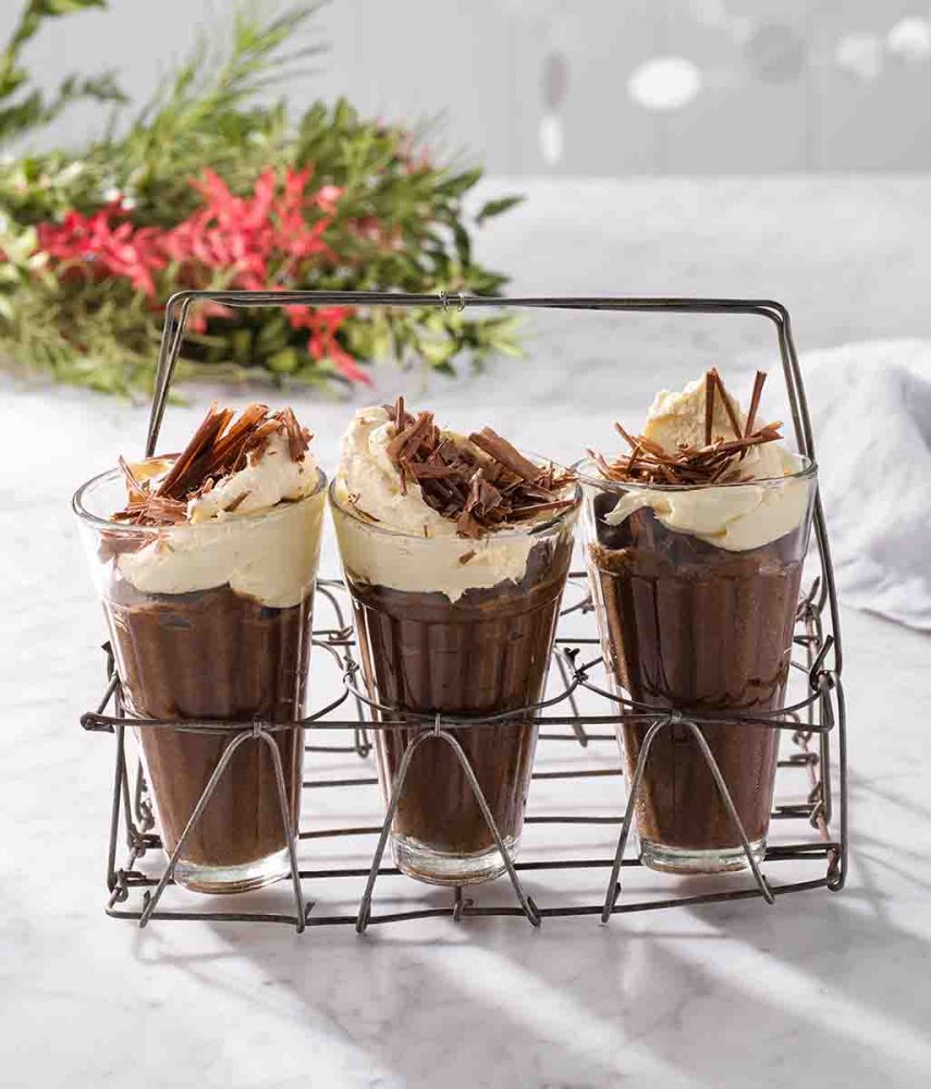 Three servings of Espresso and Dark Chocolate Mousse.