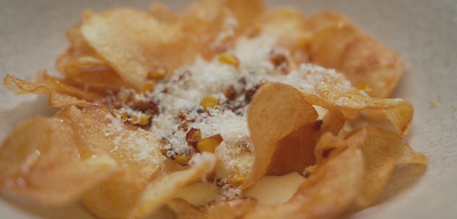 Honey Butter Crisps with Frozen Corn Ice Cream, as featured on MasterChef Australia.