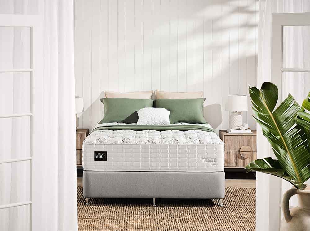 The Australian Made King Koil Bellagio II Mattress in a bedroom.