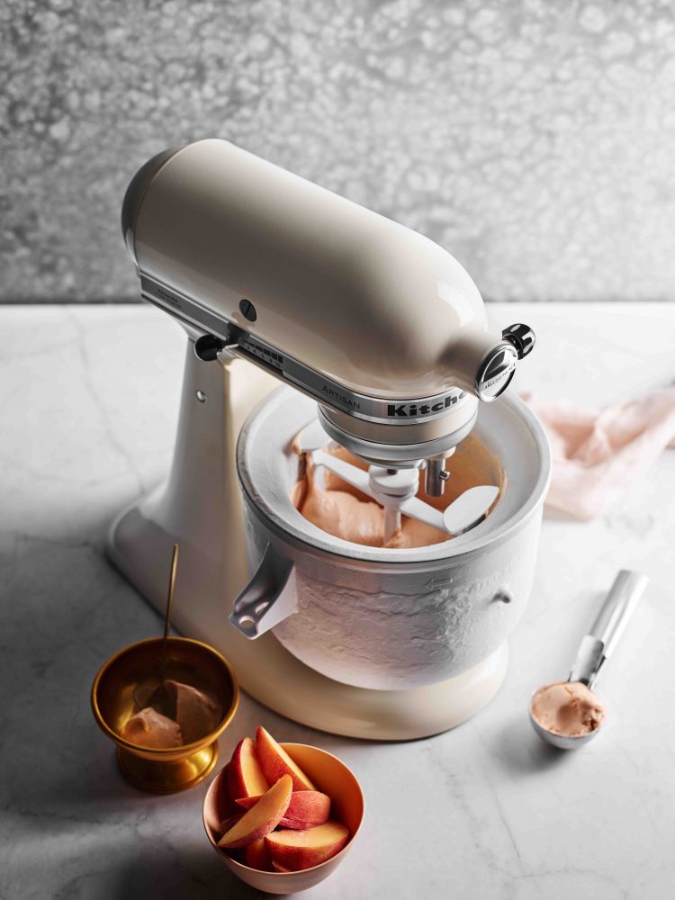 Making Peach Melba with KitchenAid