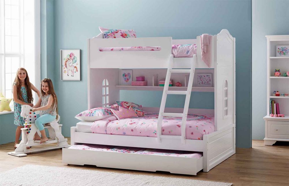 Luna Bunk Bed for teens with the Magic Unicorn Quilt Cover Set.