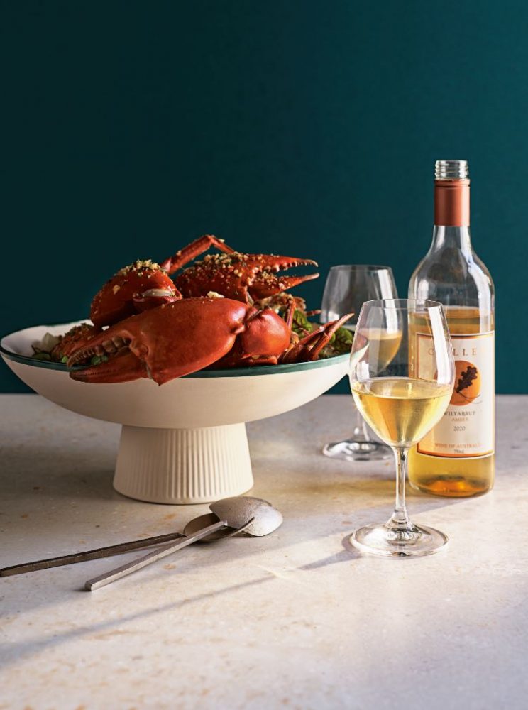Mud Crab with Sauvignon Blanc Butter paired with Cullen Amber Semillon Sauvignon Blanc.
