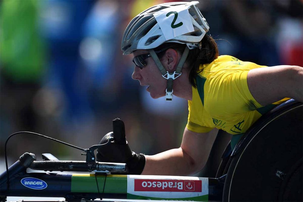 Paralympian Christie Dawes competing for Team Australia.