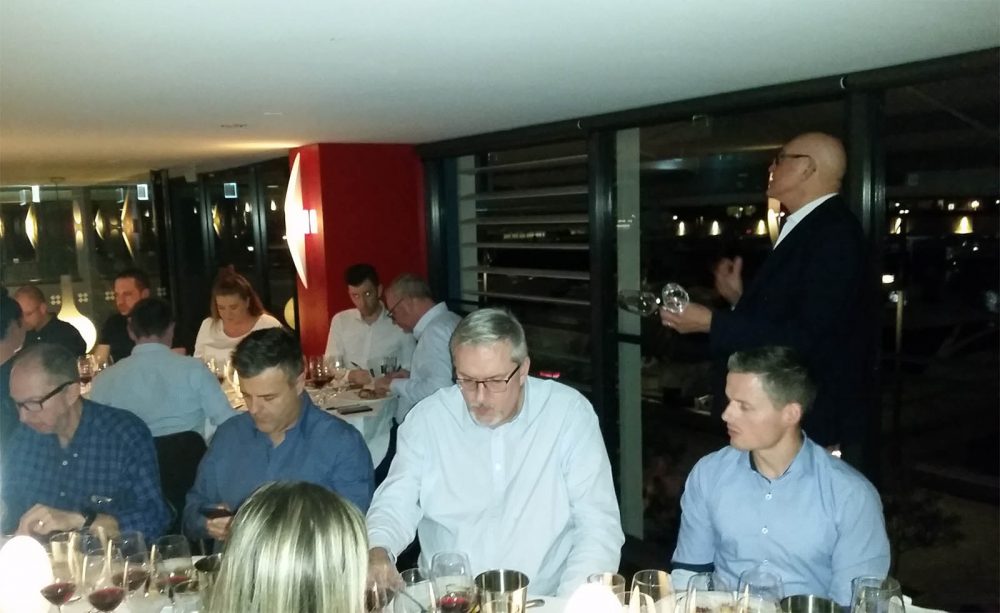 Peter Bourne hosting a wine storage night at Otto Ristorante