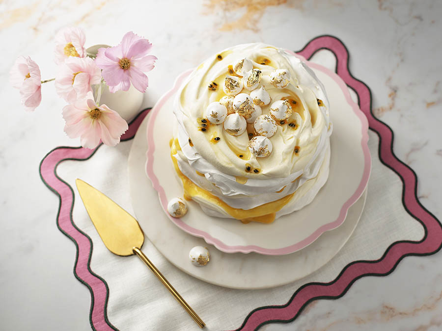 Recipe for Passionfruit Meringue Cake.