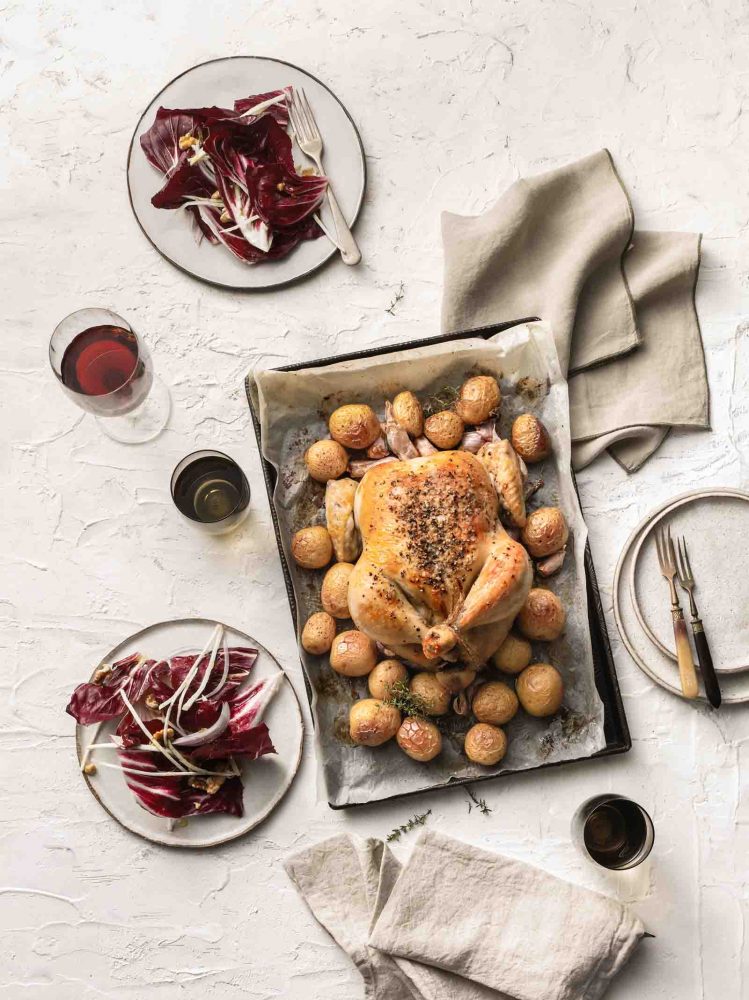 Roast Chicken with 40 Cloves of Garlic