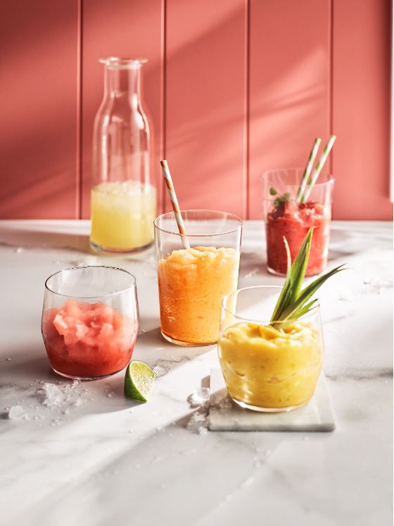 Rockmelon and Lemon Frappe drinks.