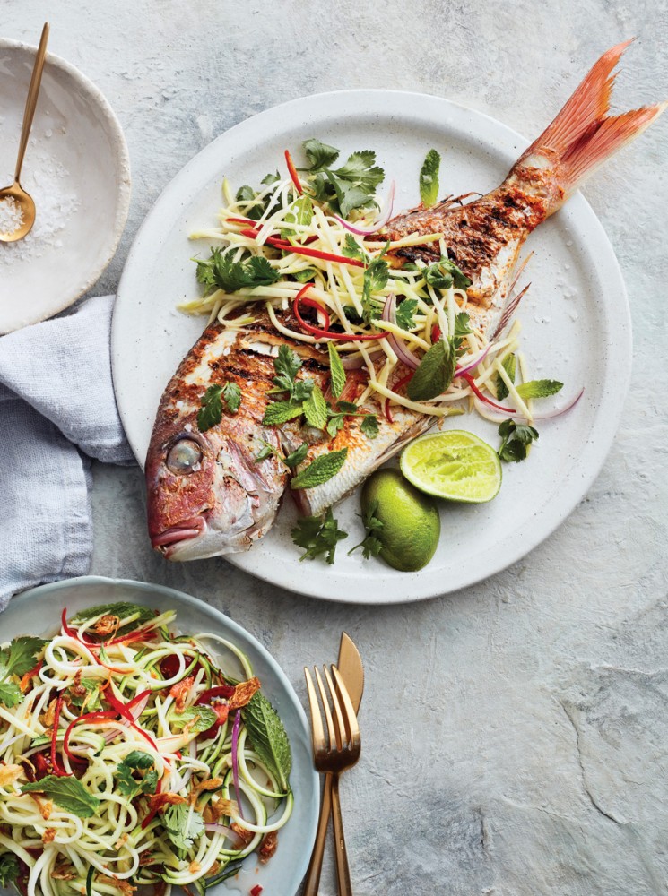 Snapper-and-zoodle-salad