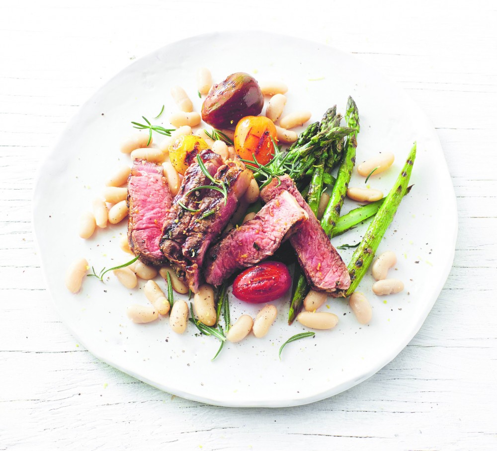 Sous-vide-steak-with-warm-garlic-beans
