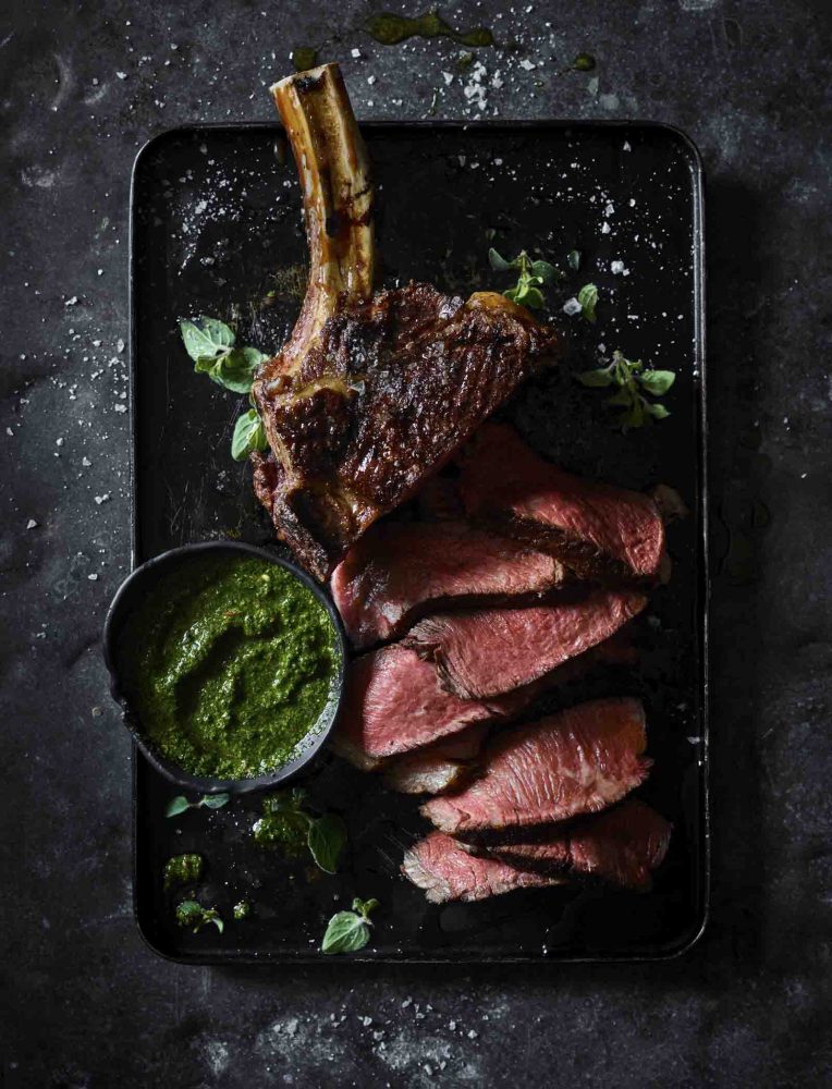 Spiced Rub Rib-Eye with Chimichurri