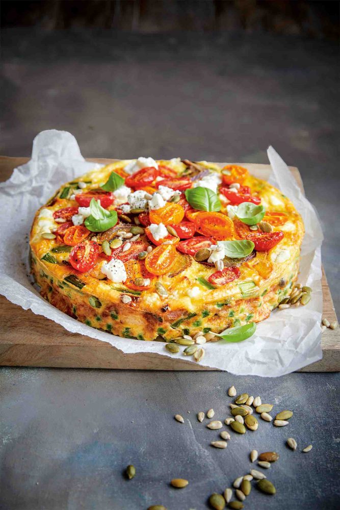Tomato, Basil and Fetta Pie