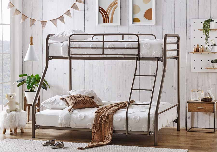 Trio MKII Bunk Bed set up in a kids' bedroom.