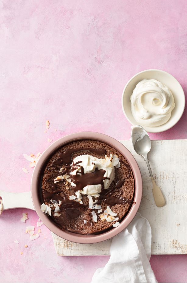 Plated Ultimate Chocolate Impossible Pie.