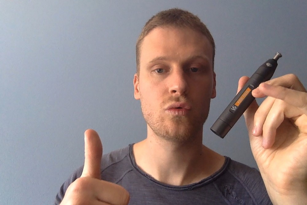 Ben finishes his VSforMen makeover by using The Diamond Precision to trim nose hairs.