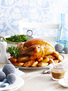 Whole Roast Turkey with Bacon, Onion and Sage Stuffing